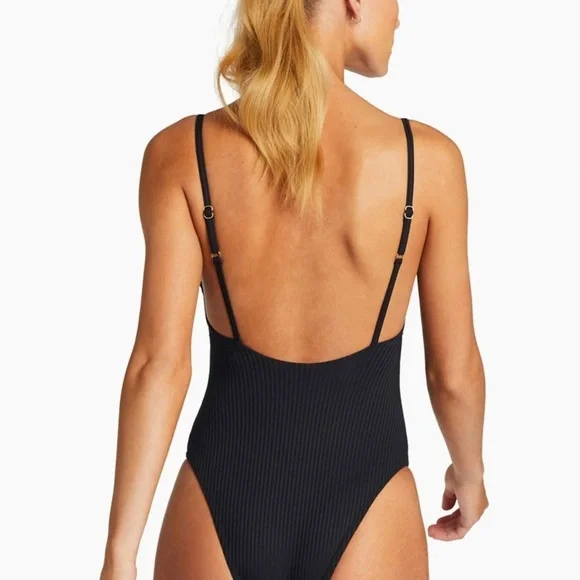 Vitamin A Bedette One Piece Swimsuit black missing size approx size Small - Picture 2 of 10